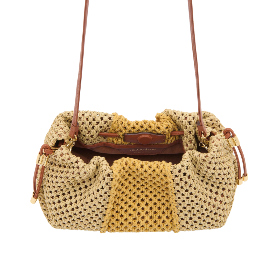 Remy Mini Soft Clutch in Raffia Stripe