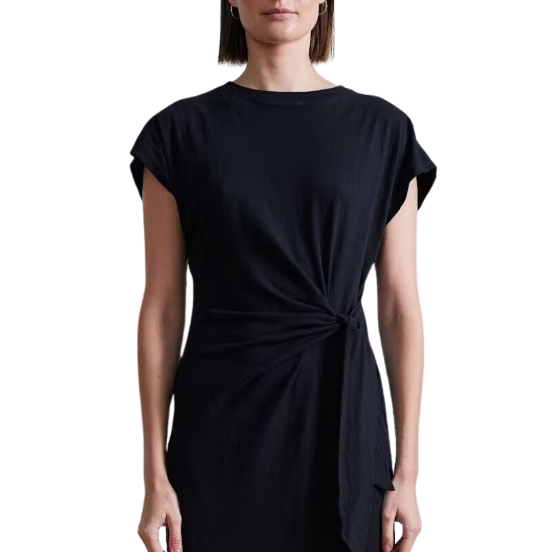 Vanina Cinched Waist Dress in Black