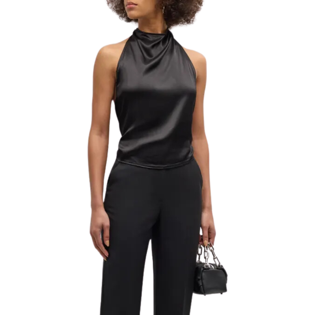 Satin Halter in Black