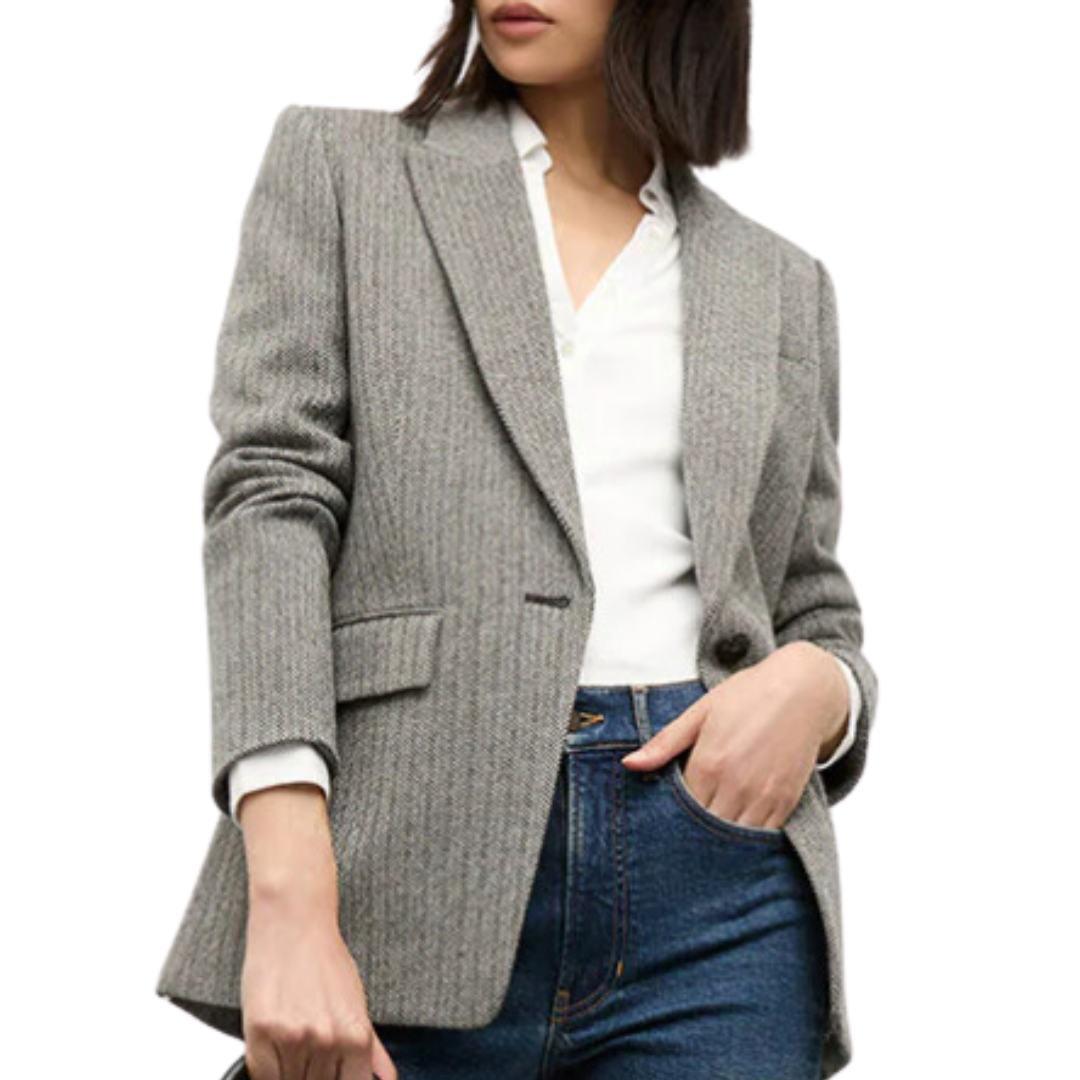 Vega Wool Dickey Jacket in Black/White