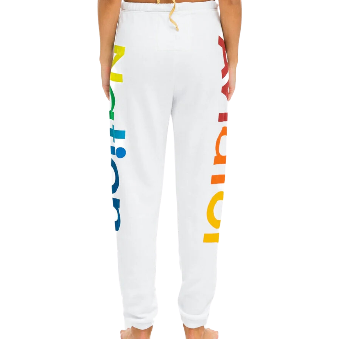 Logo Stitch Sweatpants in White