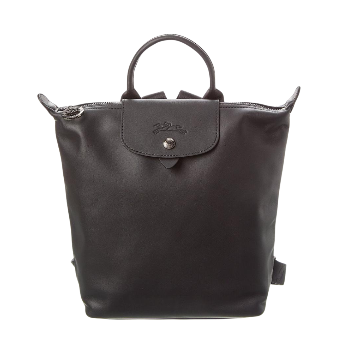 Le Pliage Xtra Leather Backpack in Black