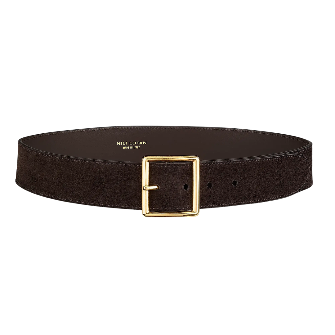 Marcela Belt in Espresso w/ Gold Buckle