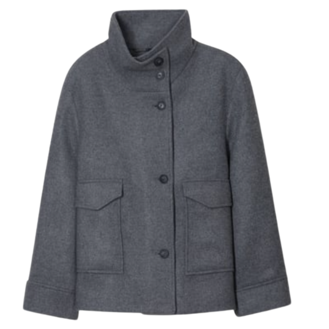 Wool Jacket in Dark Grey Melange