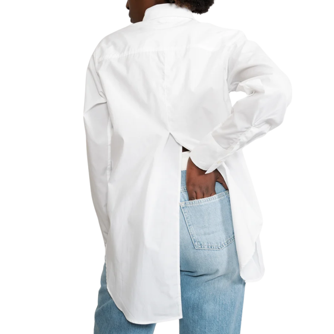 Back Slit Shirt in White