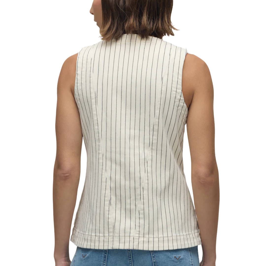 Cutaway Tuxedo Vest in Ecru Stripe