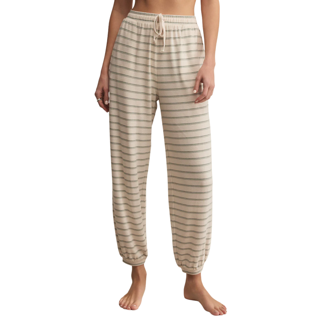 Bailey Stripe Jogger in Hunter Green