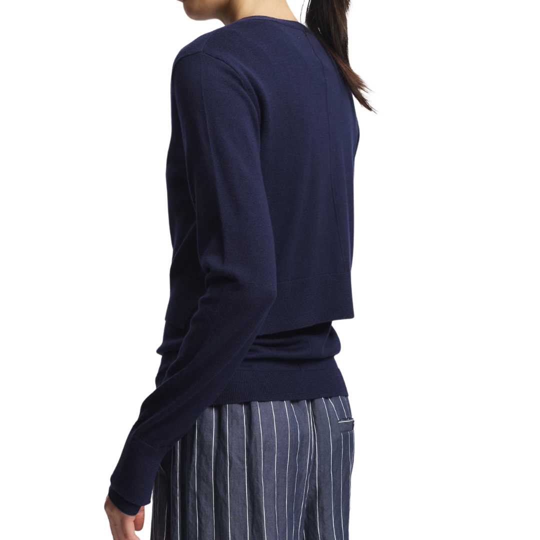 Nixon Cropped Cardigan in Navy