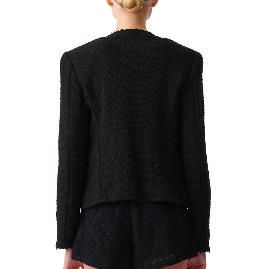 Taran Textured Jacket in Black