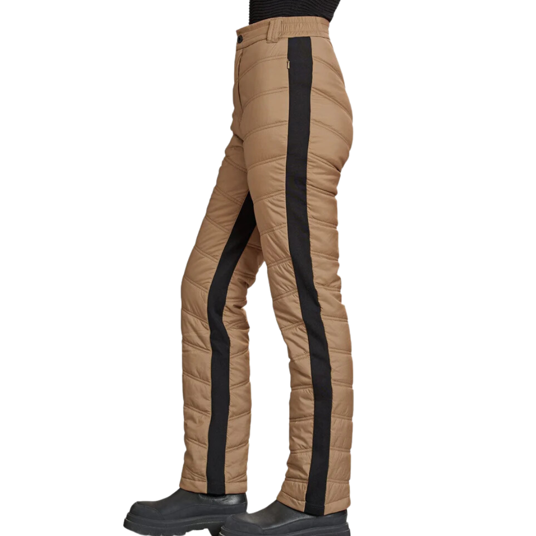 Kaja Quilted Pant in Dark Khaki
