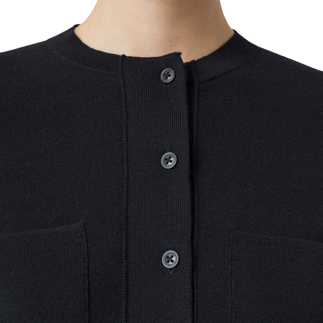 Organic Wool Fine Knit in Black