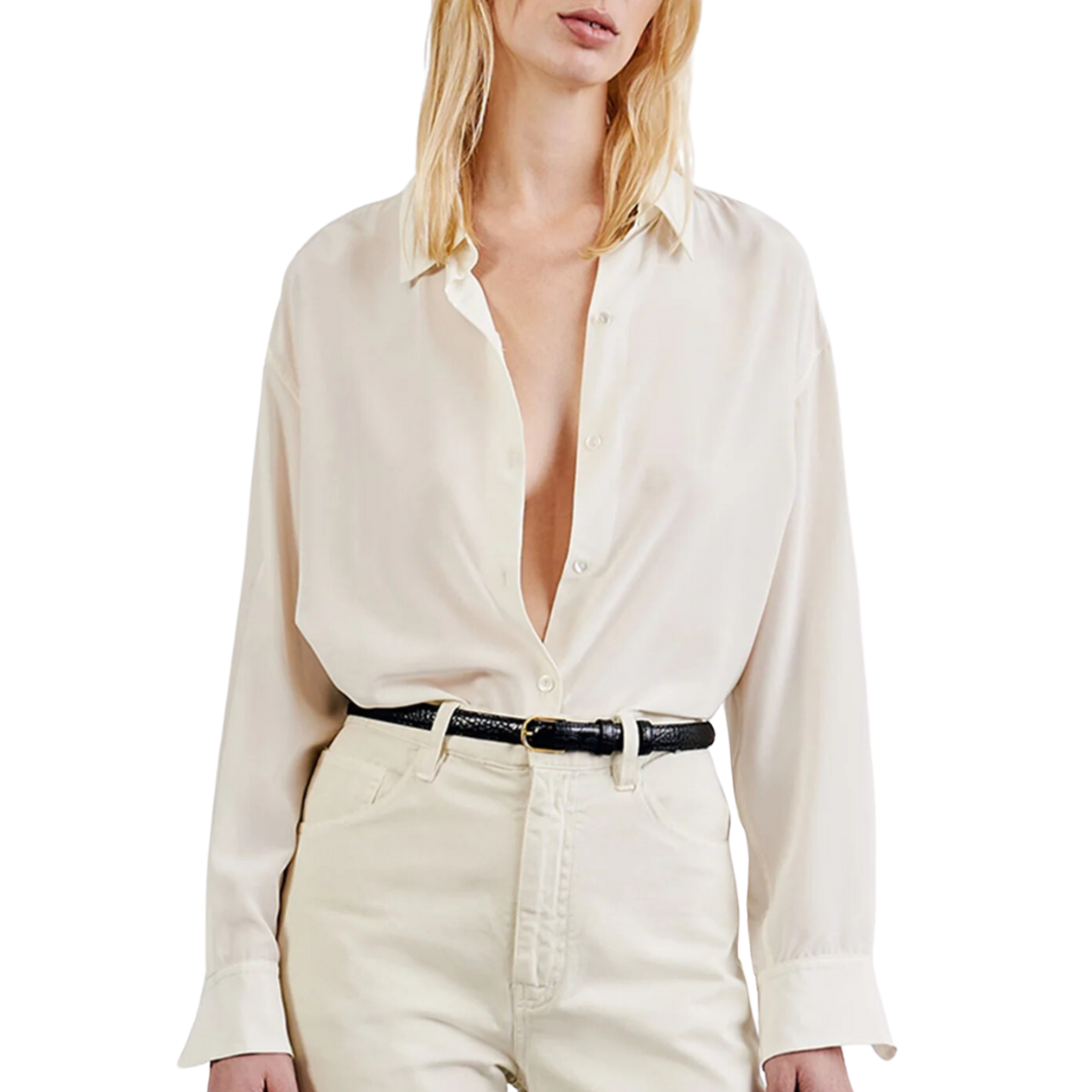 Julien Silk Shirt in Ivory
