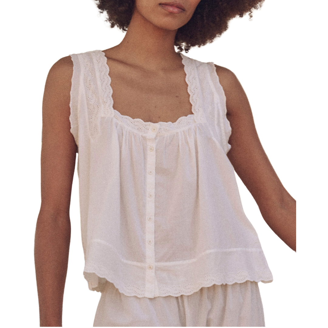 The Eyelet Tank in True White