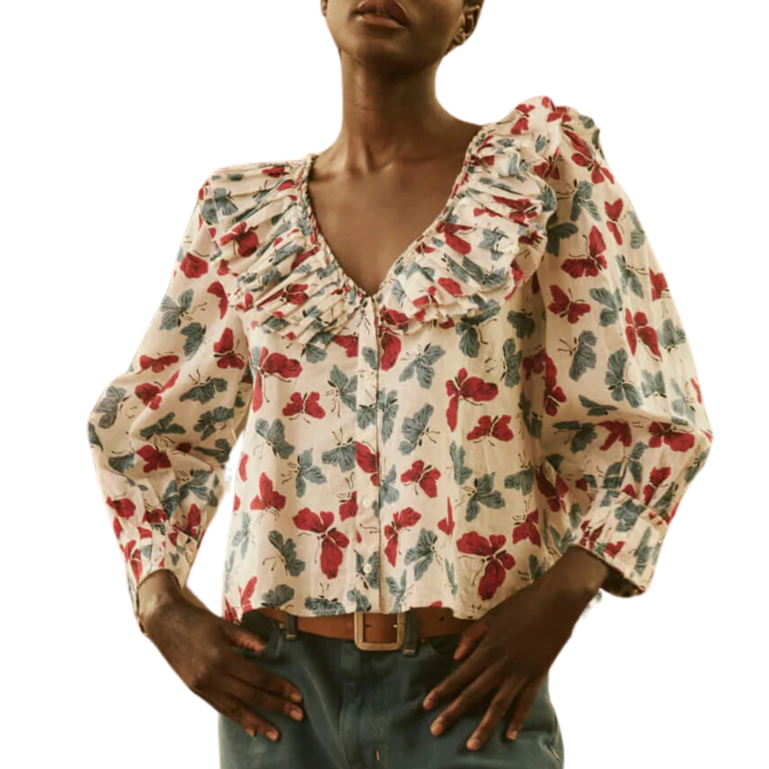 The Symphony Top in Butterfly Floral