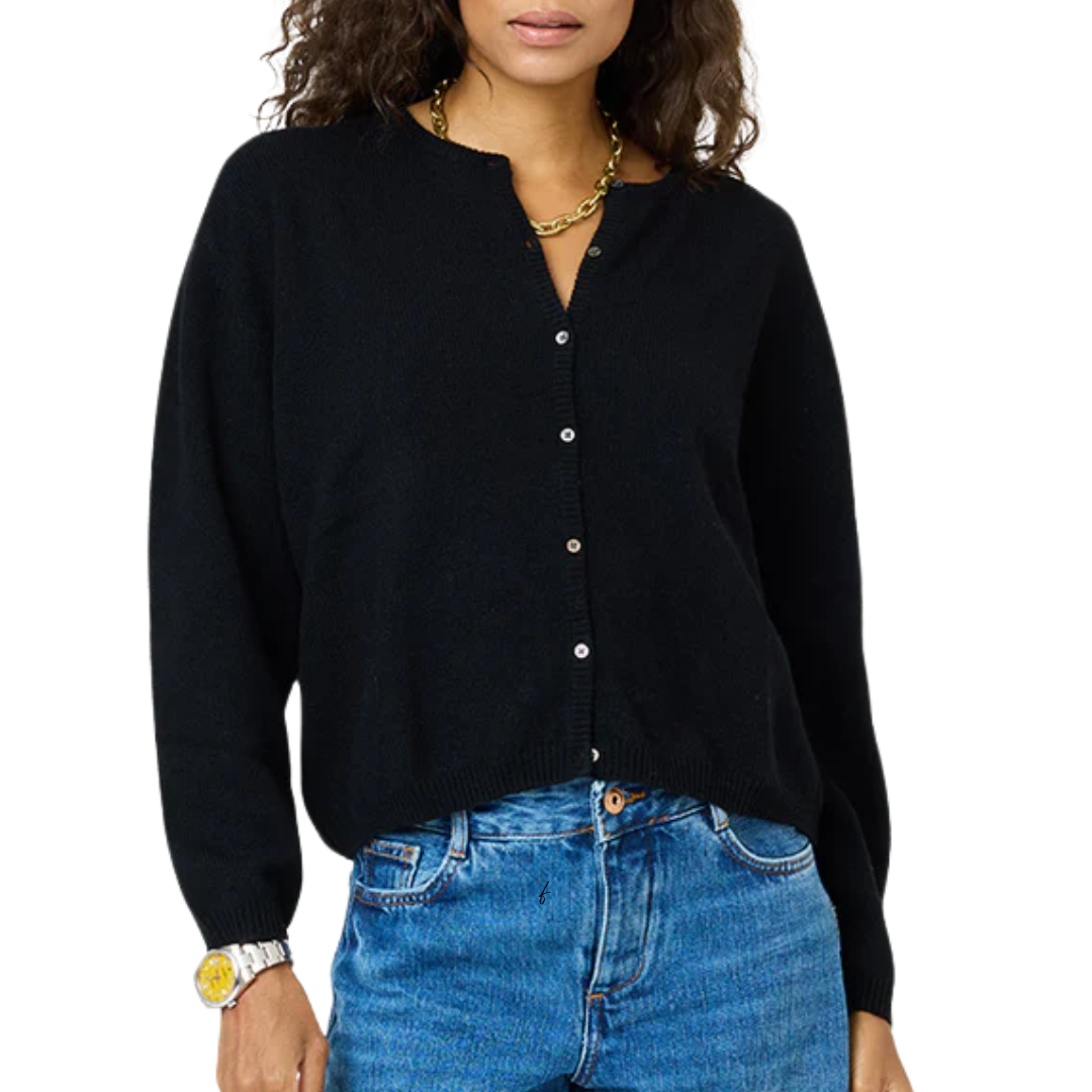 Bassett Cashmere Cardigan in Black