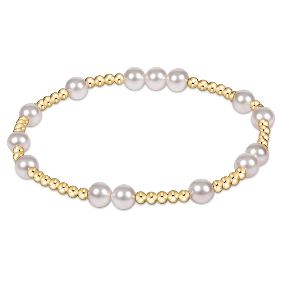 Hope Unwritten 6mm Bead Bracelet in Pearl