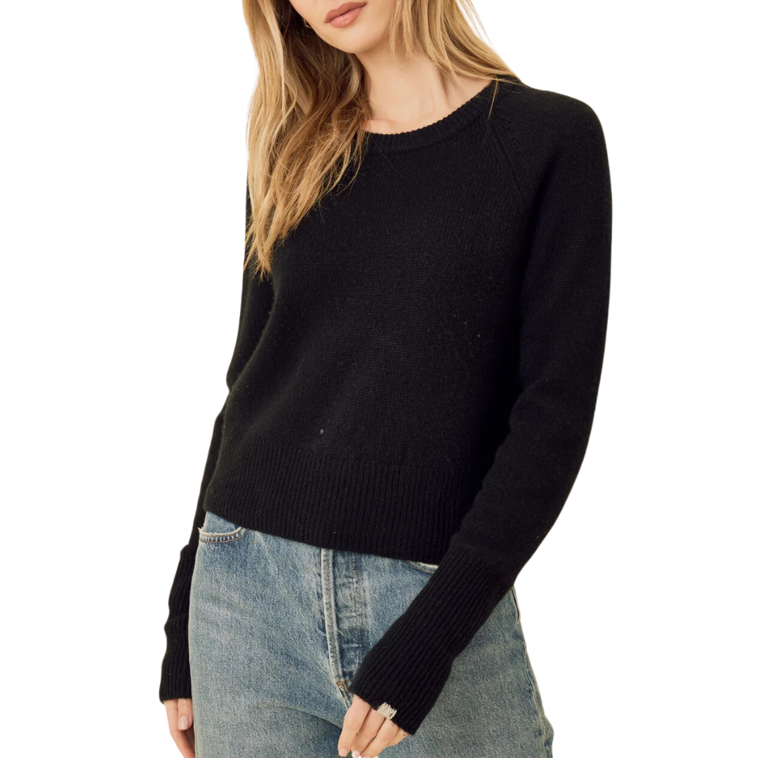 Blakely Cashmere Crewneck in Black