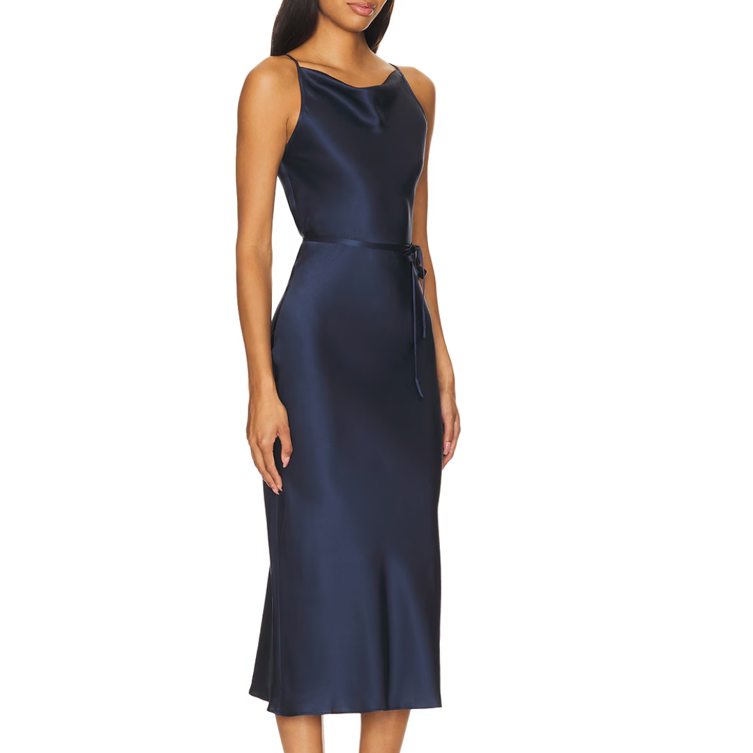 Shaelyn Silk Dress in Ink
