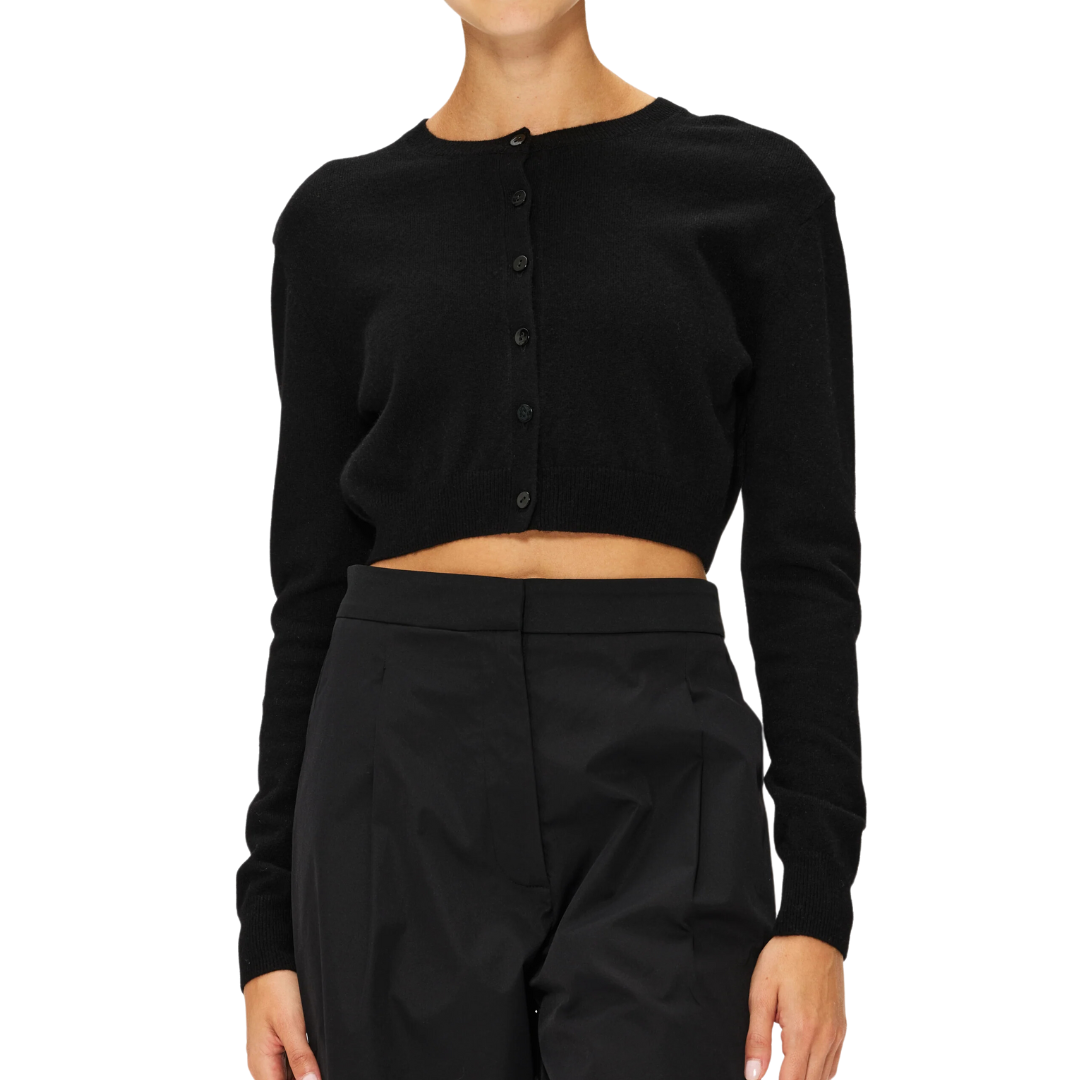 Cashmere Fitted Cardigan in Black