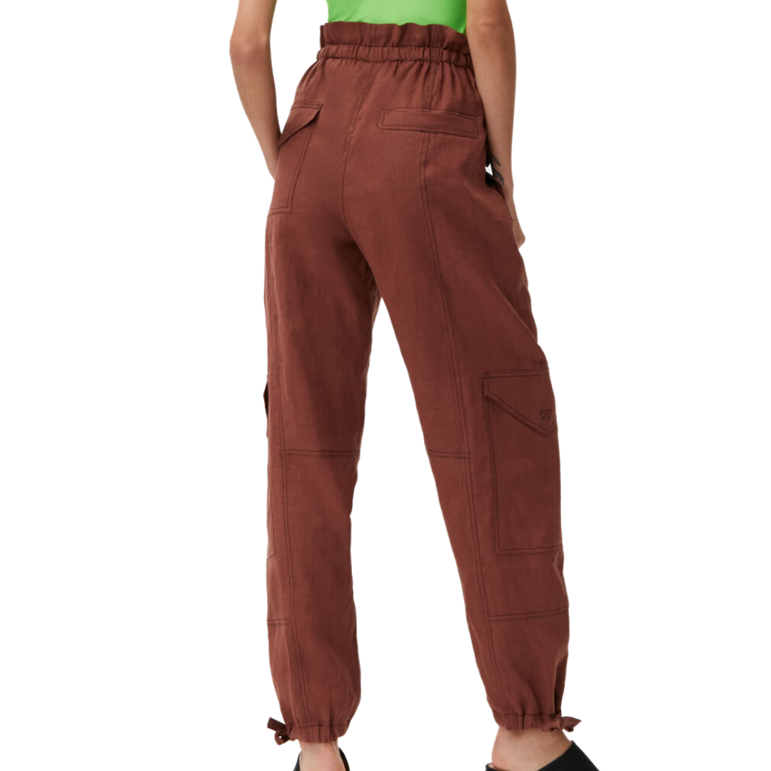 100% Hemp Cargo Trousers in Rootbeer
