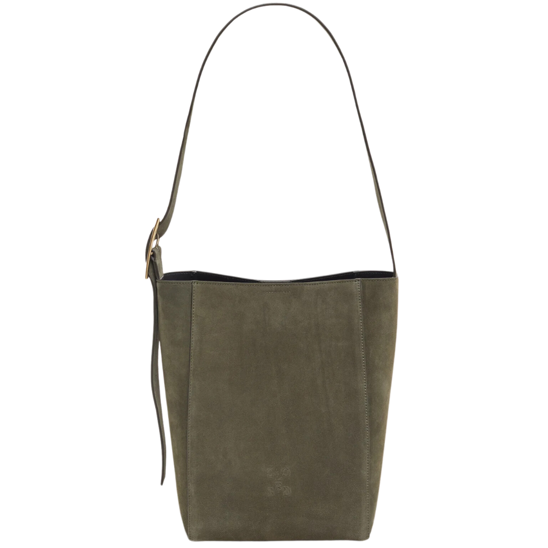 Shopper in Suede Large in Clover Green