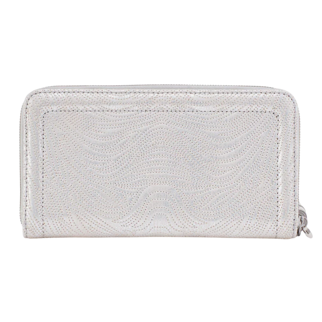 Nila Large Zip Around Continental Wallet in Silver Zebra
