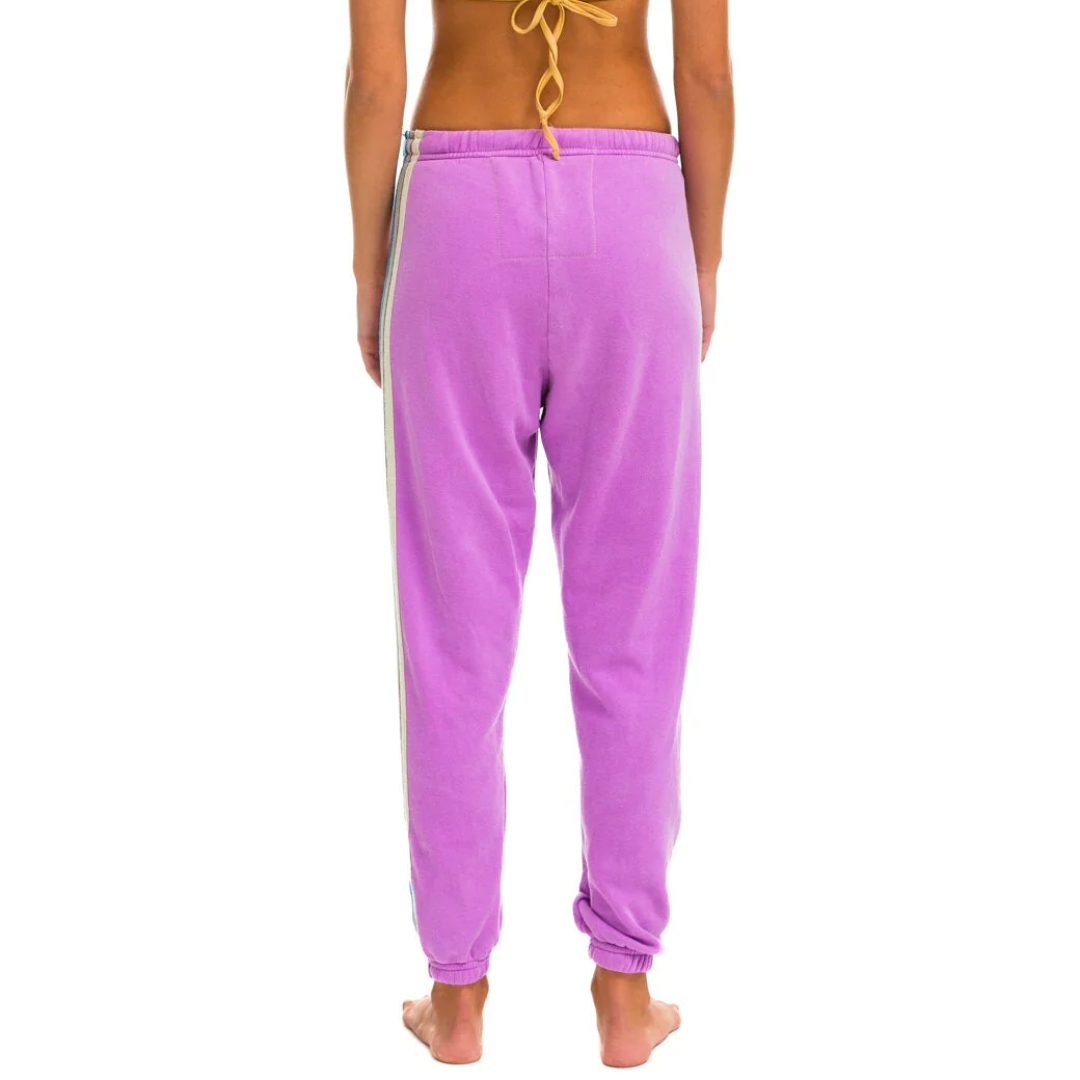 5 Stripe Sweatpants in Neon Purple/USA