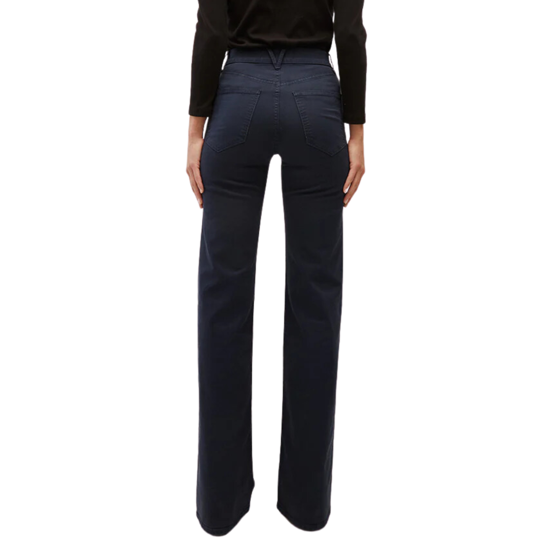 Crosbie Slim Wide-Leg Pant in Navy