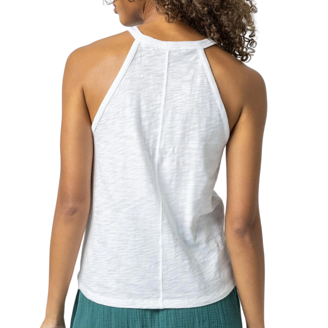 Halter Crewneck Tank in White