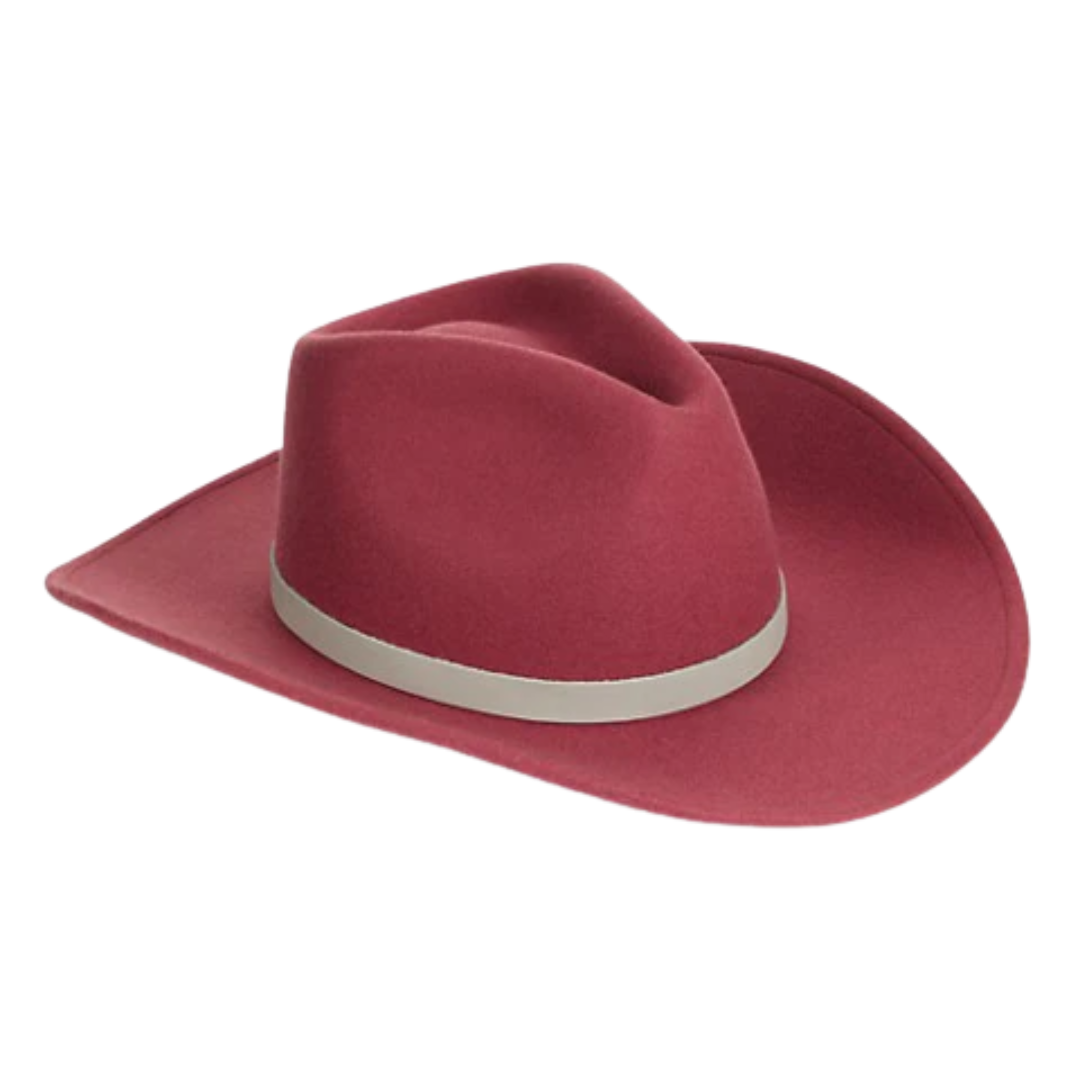 Ohara Wool Cowboy Hat in Rose
