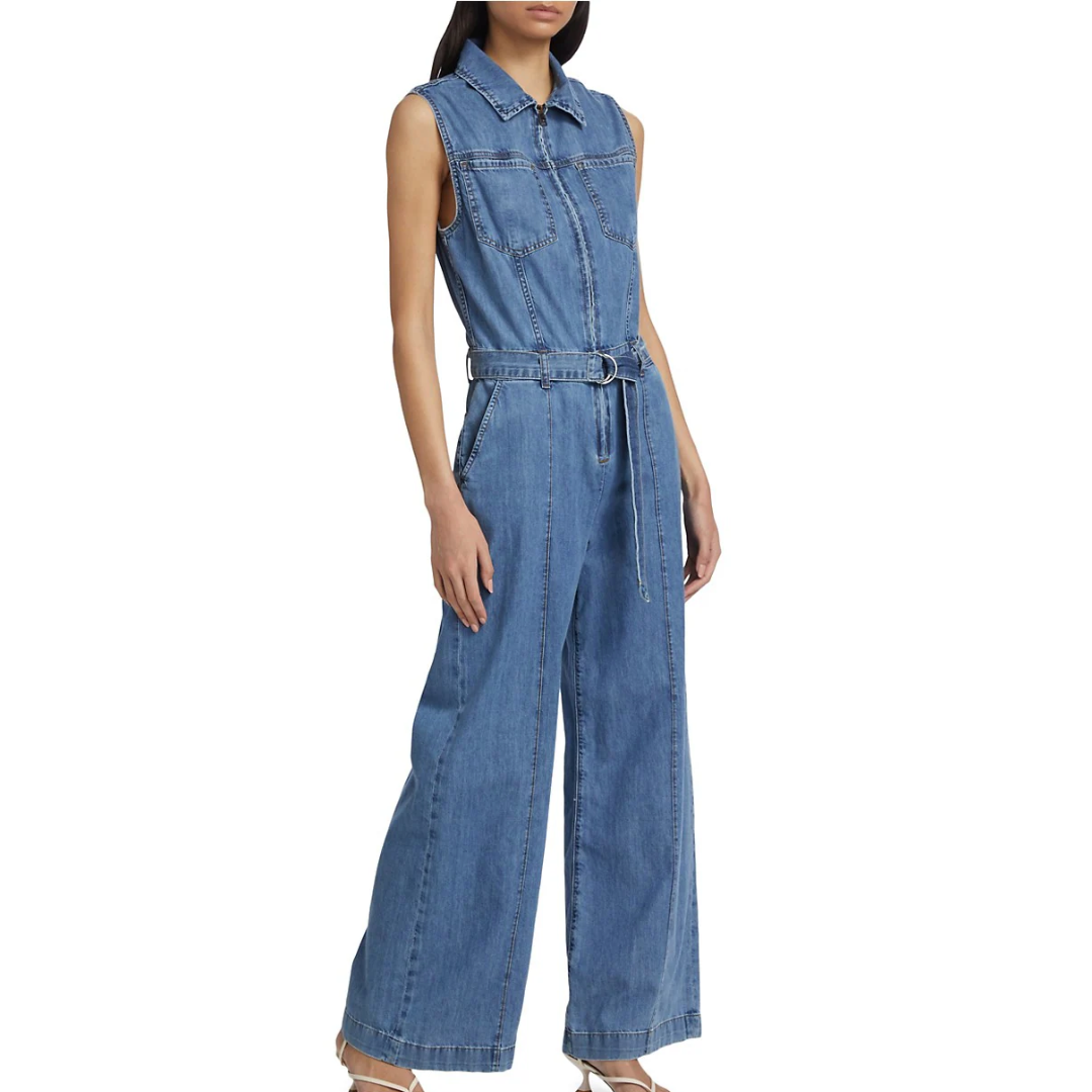 Sleeveless Wide-Leg Jumpsuit in Happy Indigo