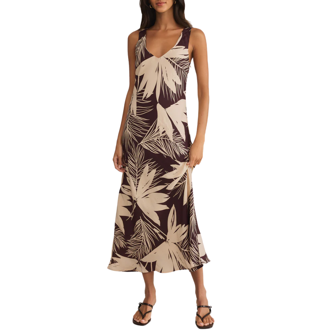 Hana Palmera Maxi Dress in Lava Rock