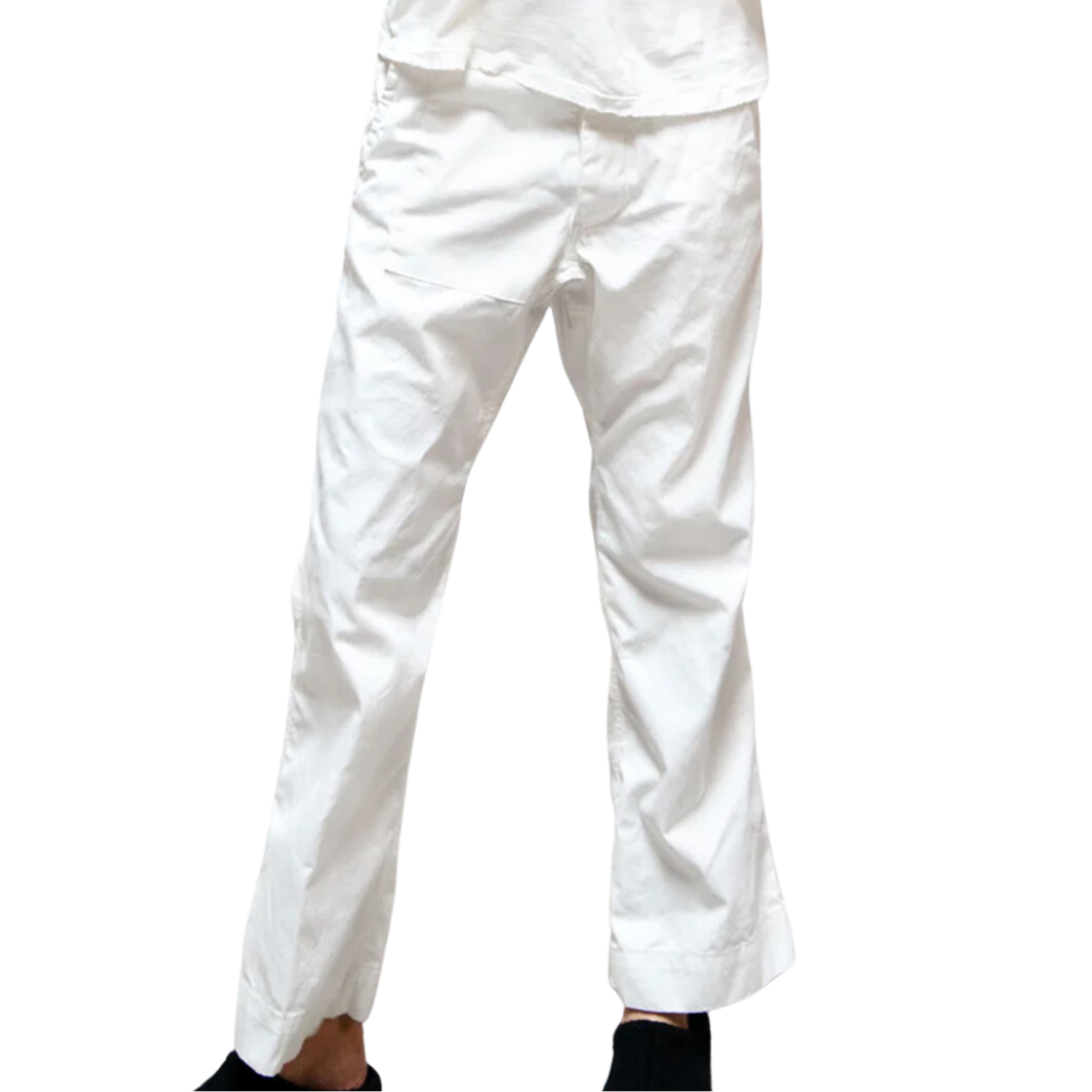 French Sailor Japanese/Twill Pant in Super White
