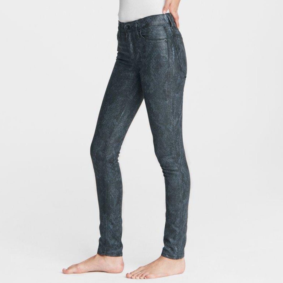 Cate Mid-Rise Skinny Snake Print Pants