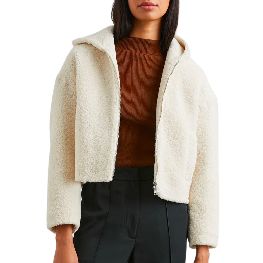 Fabi Jacket in Ivory Teddy