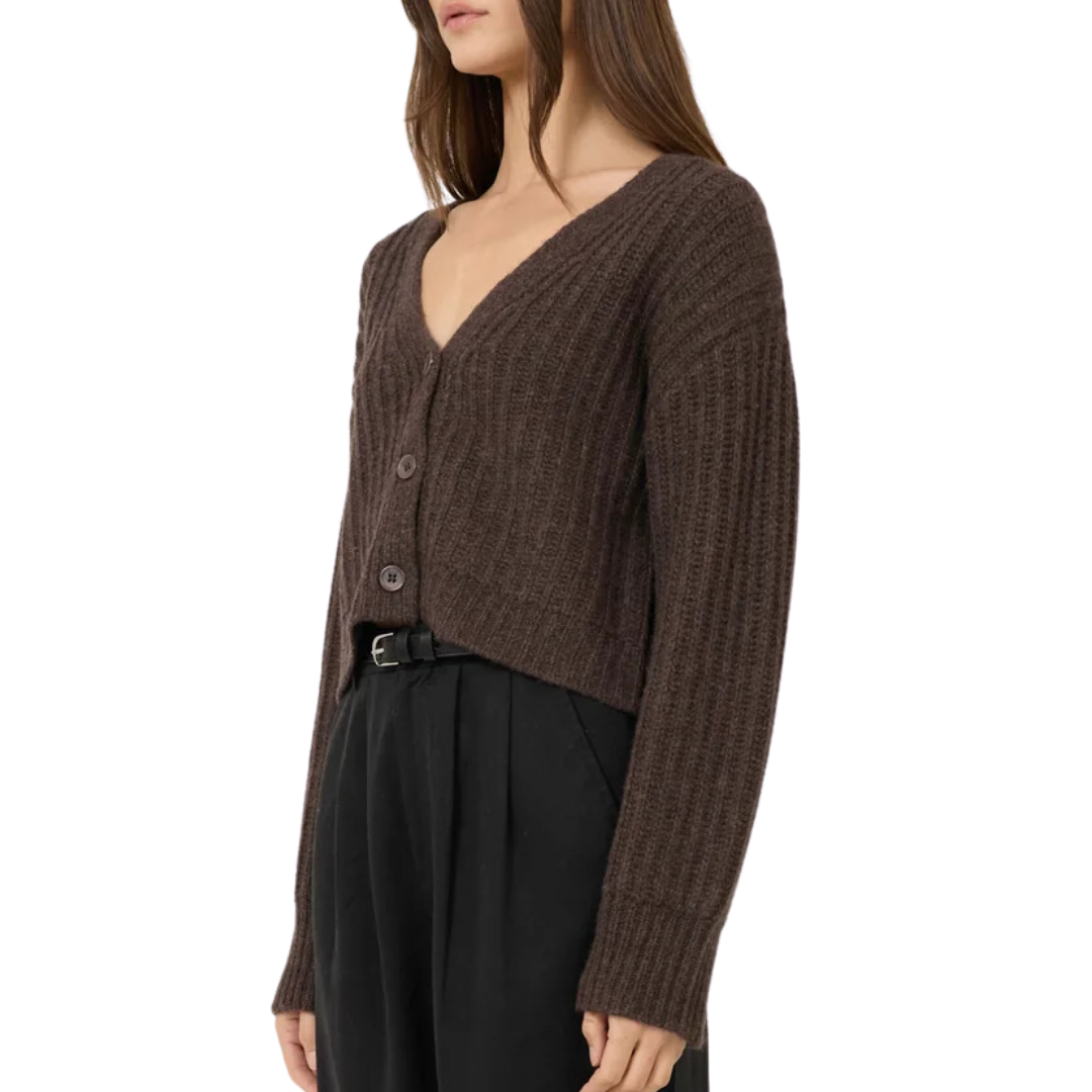 Polly Cashmere Cardigan in Coffee