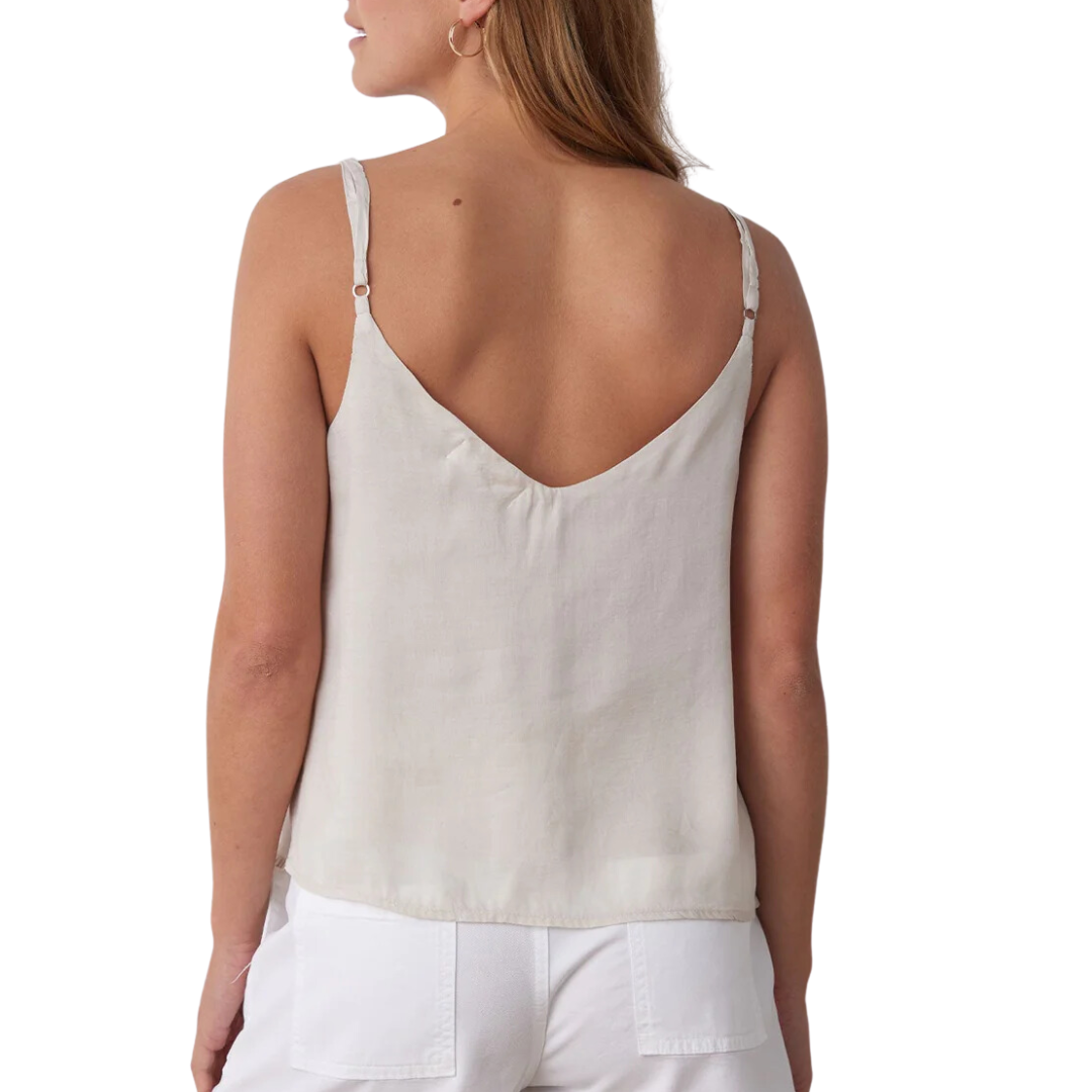 V-Neck Tencel Cami in Summer Ivory