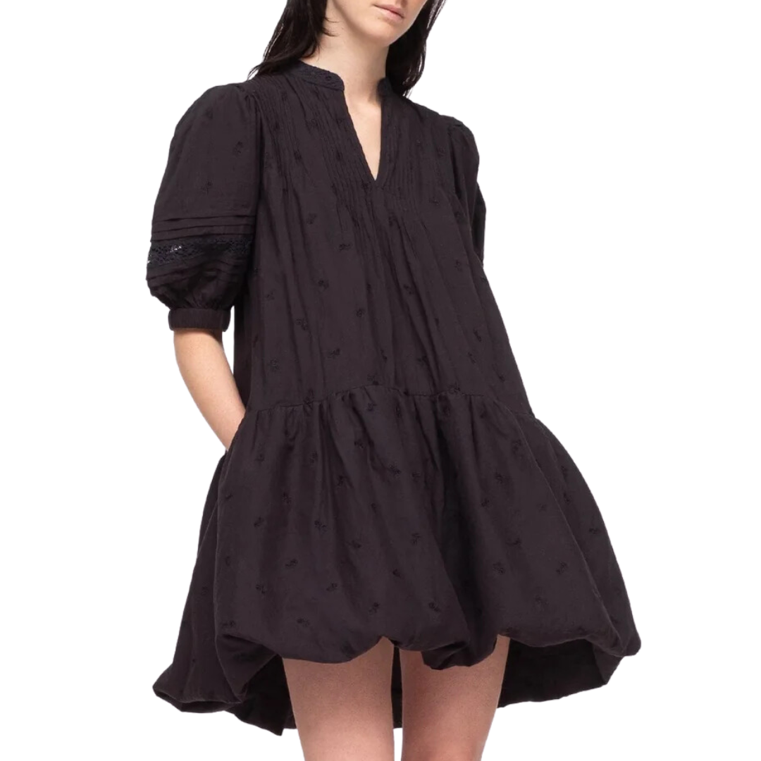 Loren Solid Tunic Dress in Black