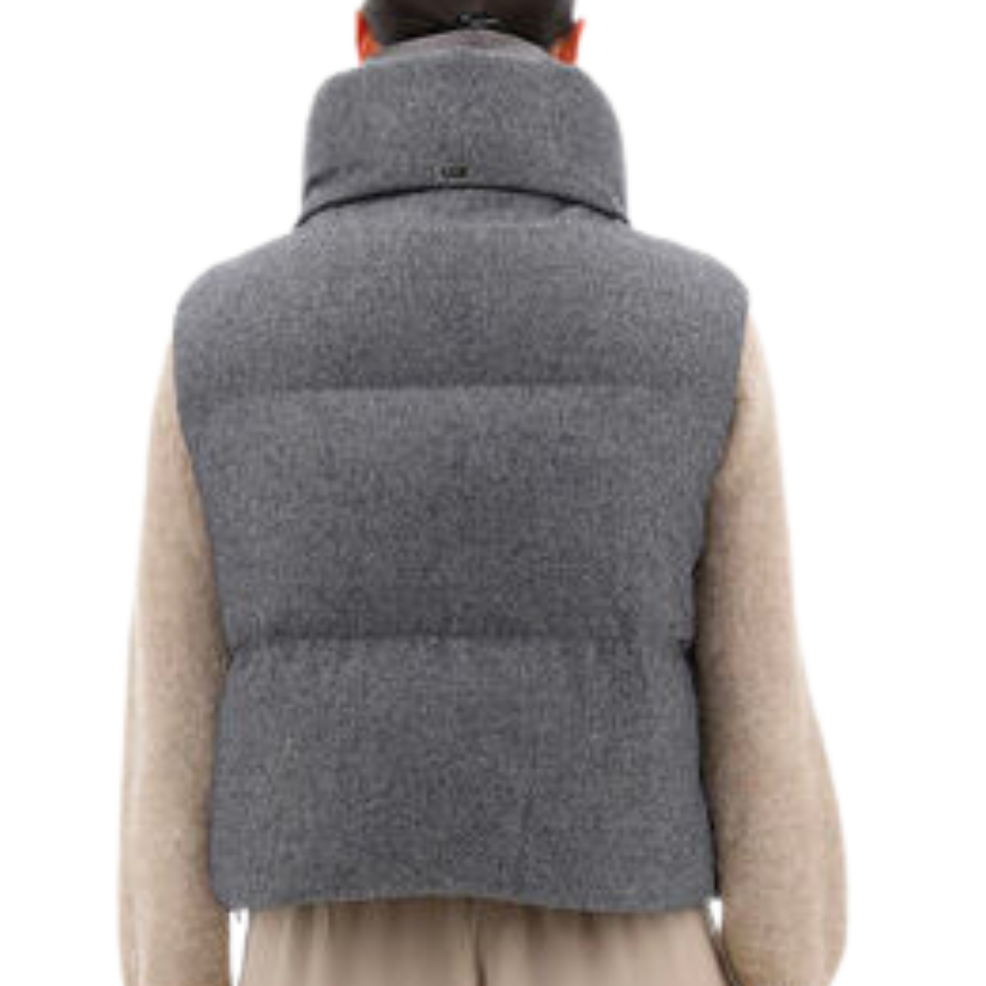 Cashmere, Silk, and Nylon Ultralight Sleeveless Jacket in Grey