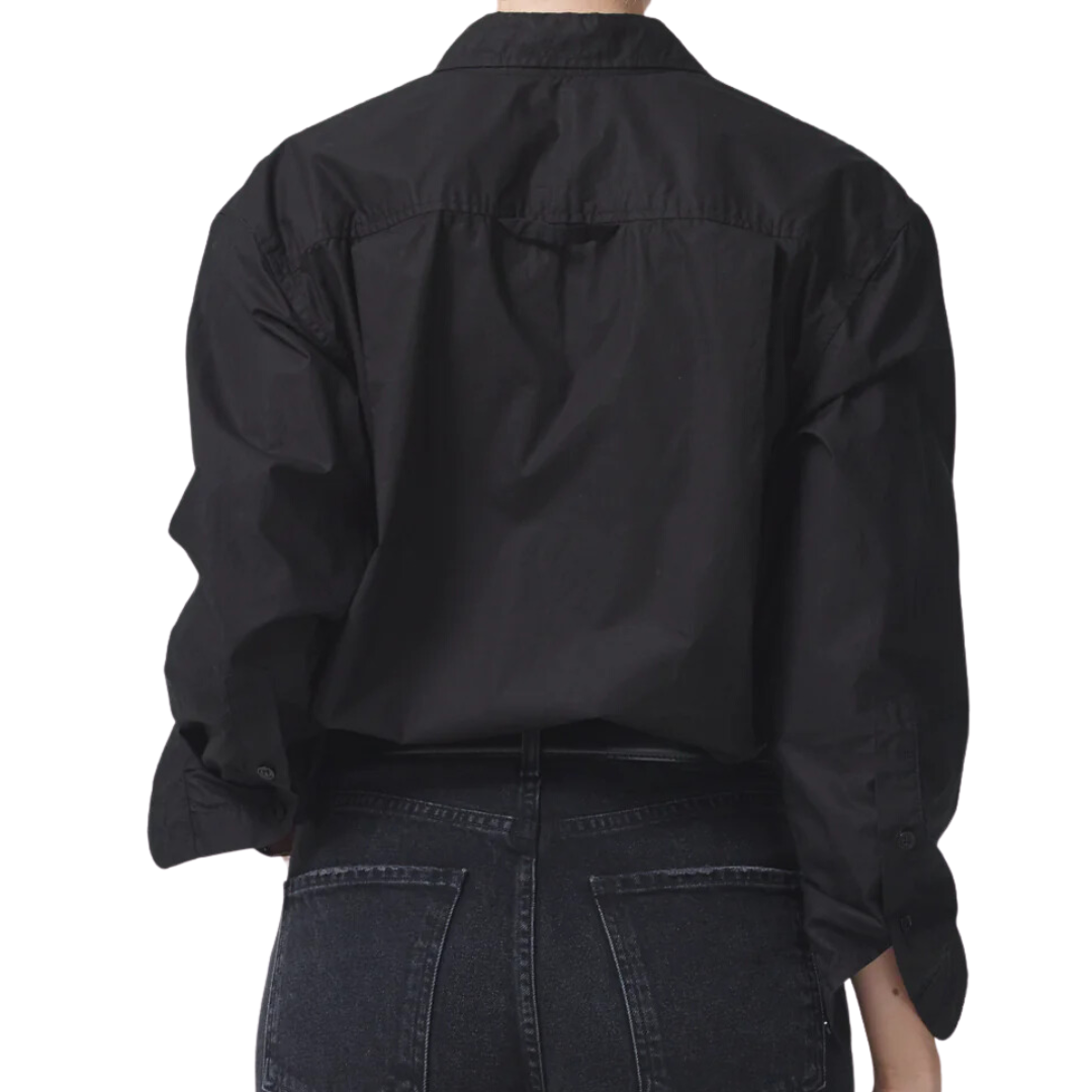 Kayla Shrunken Shirt in Black