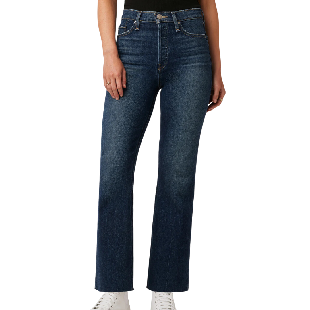 Faye Ultra High-Rise Bootcut Crop Jean in Naval