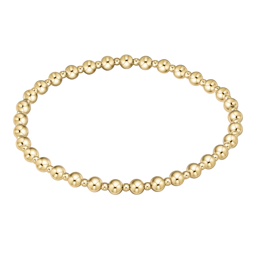 Classic Grateful Pattern 4mm Gold Bead Bracelet