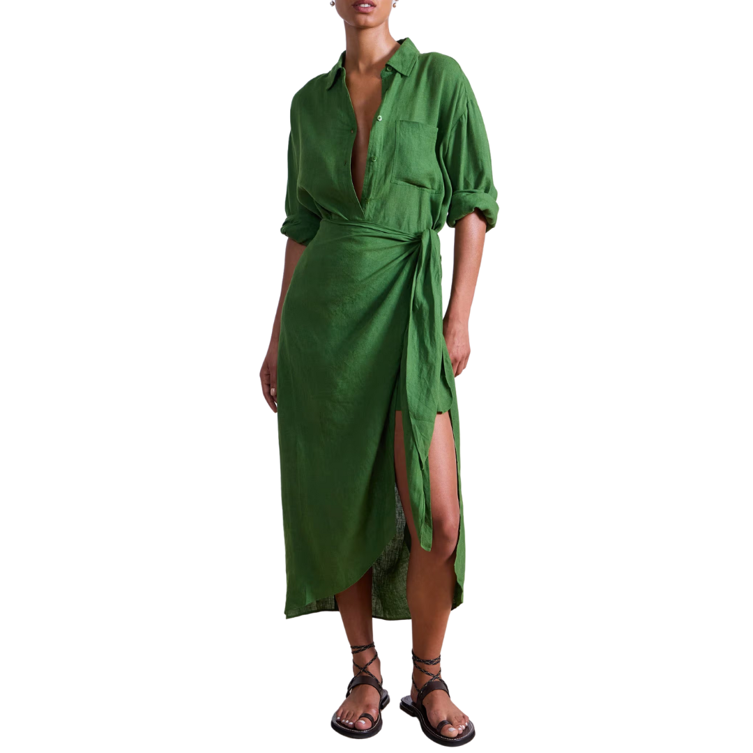 Alessandra Sarong Shirt Dress in Jardin