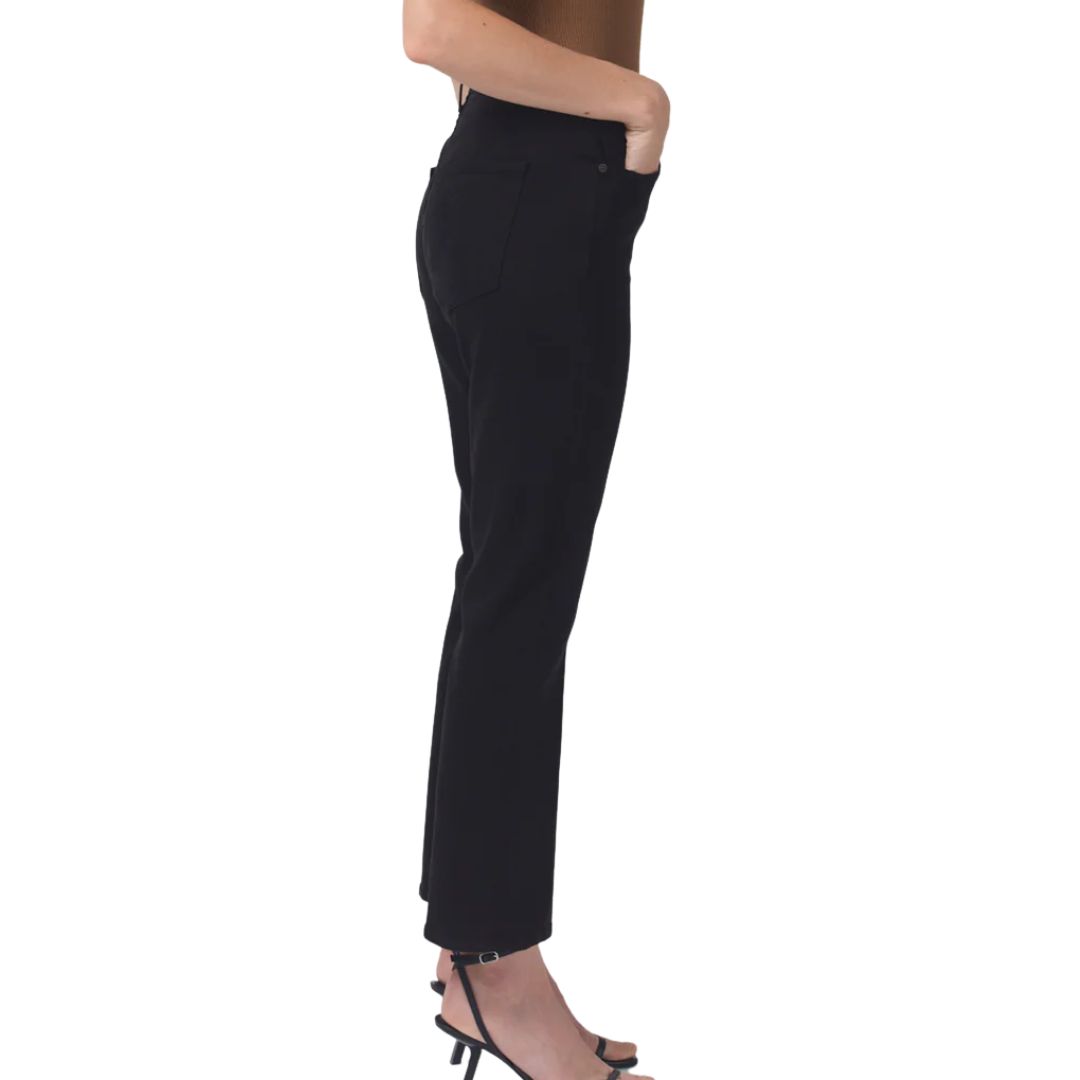 Isola Mid Rise Cropped Boot in Plush Black