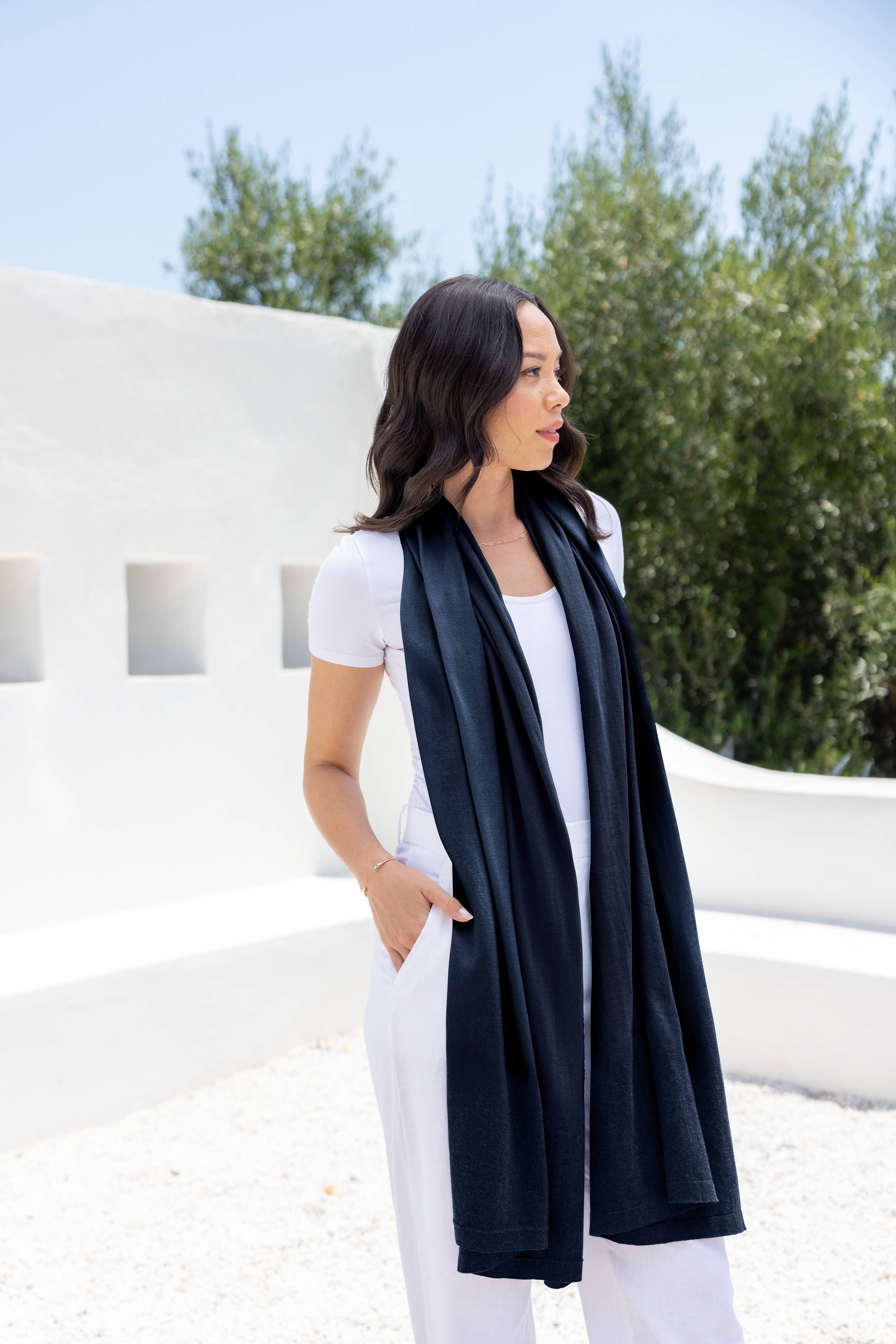 Dreamsoft Organic Cotton Travel Scarf Oxford Blue