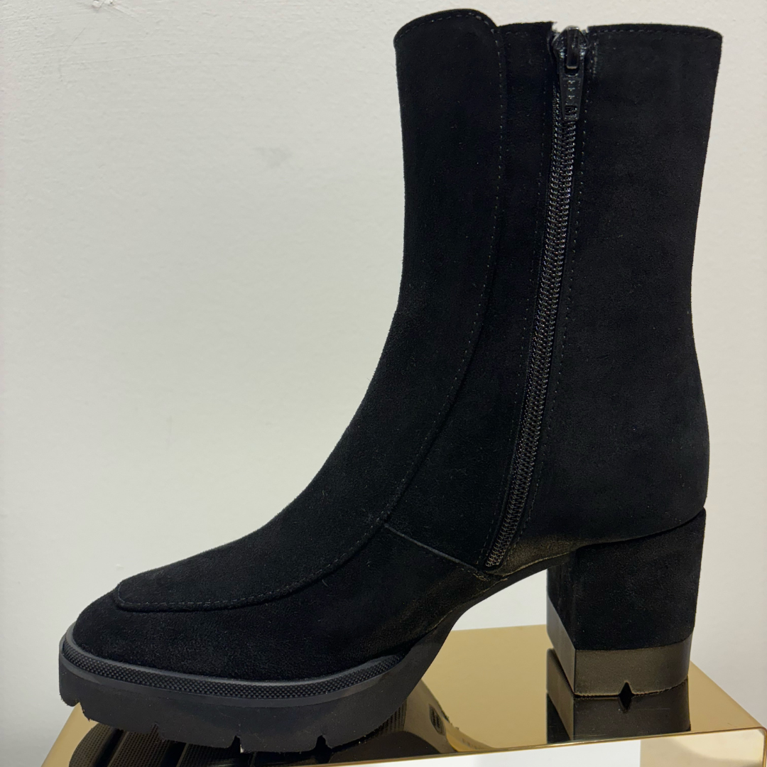 Sharon Heeled Ankle Boots in Crosta Negro