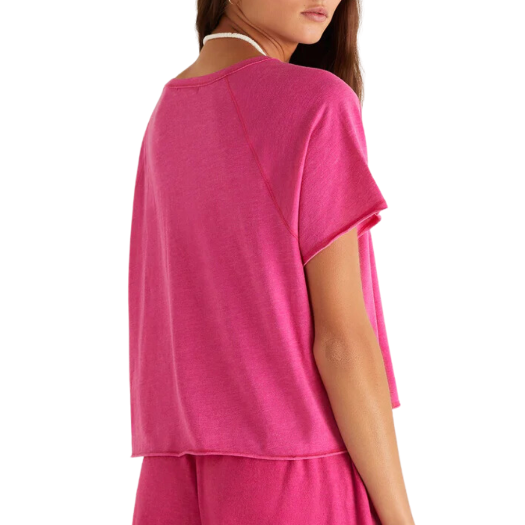 Early Bird Vintage Tee in Fiesta Fuchsia