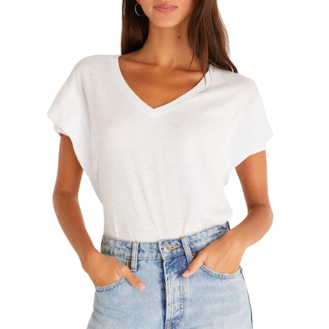 Adrina Slub Top in White