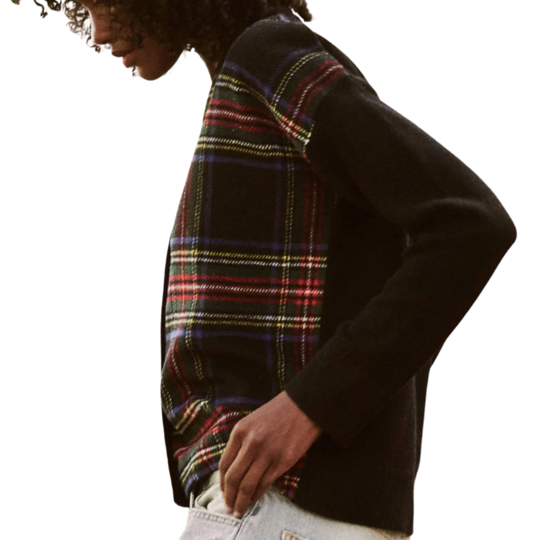 The Fire Side Cardigan in Hearth Plaid