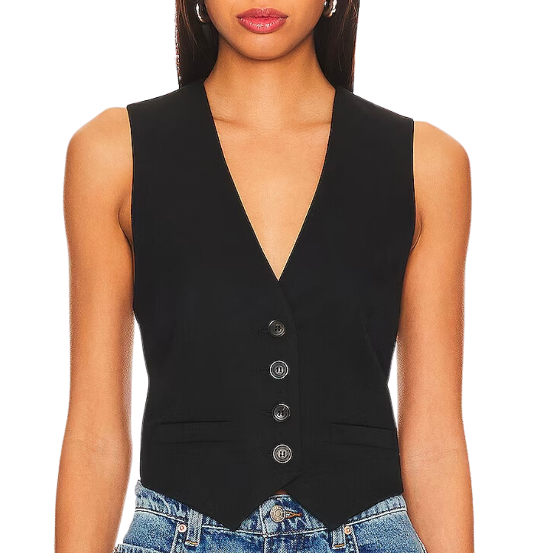 Ismael Tailored Vest in Black